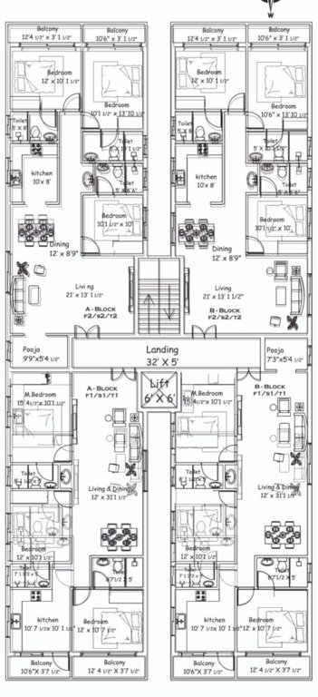  subi homes Block A And B Cluster Plan from 1st to 3rd Floor