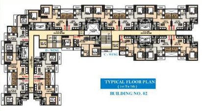  jai-malhar-apartment-phase-ii Building 1 A Wing Cluster Plan