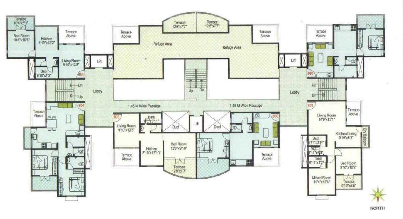  hollyhock city building no 2 wing d Wing Cluster Plan