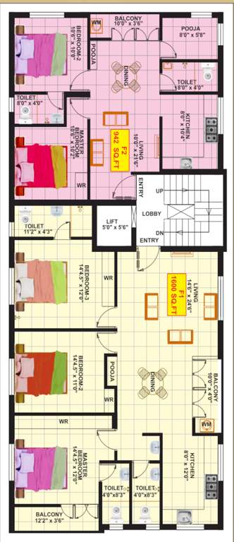  sri lakshmi nivasam Sri Lakshmi Nivasam Cluster Plan For 1st Floor