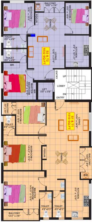  sri lakshmi nivasam Sri Lakshmi Nivasam Cluster Plan From 2nd To 3rd Floor