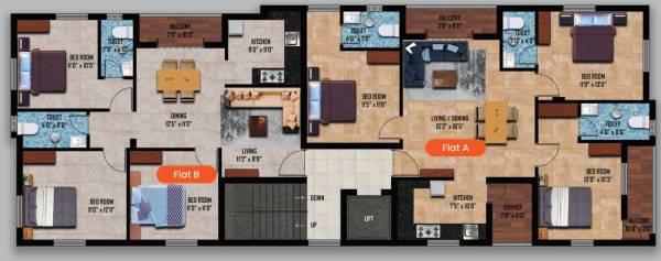  ellora-castle Ellora Castle Cluster Plan For 3rd Floor