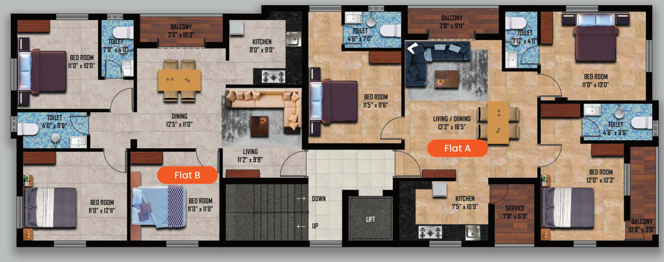  ellora castle Ellora Castle Cluster Plan For 3rd Floor