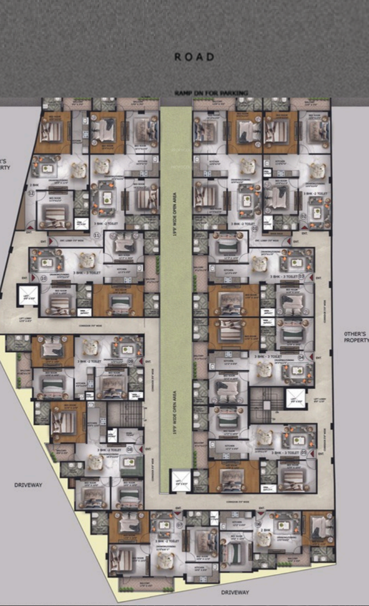 hometech homes Hometech Homes Cluster Plan for 1st Floor