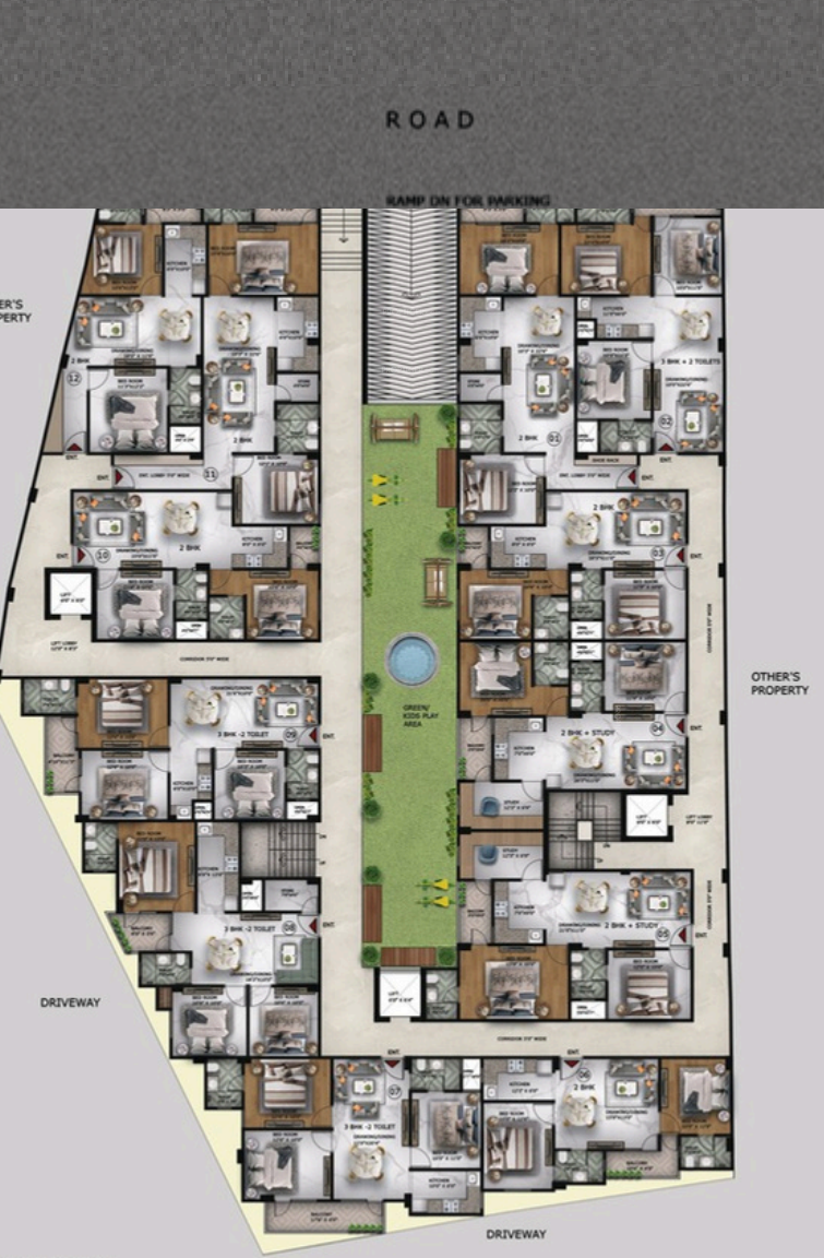  hometech-homes Hometech Homes Cluster Plan for ground Floor