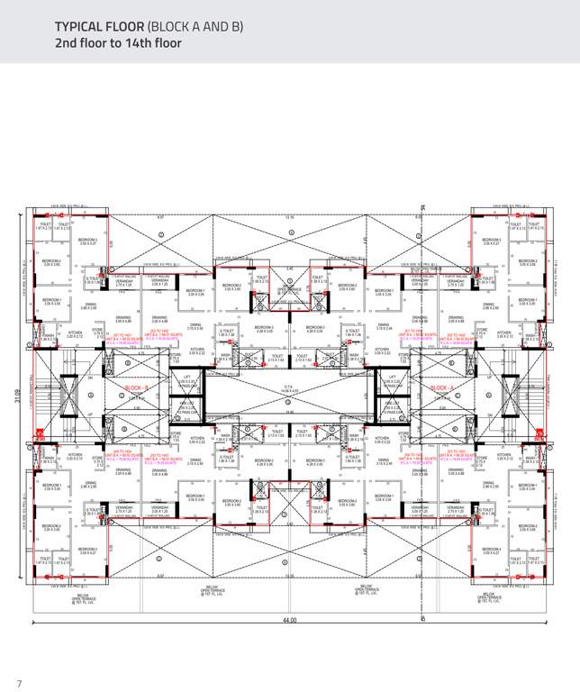 marvella Block A And B Cluster Plan from 2nd to 14th Floor
