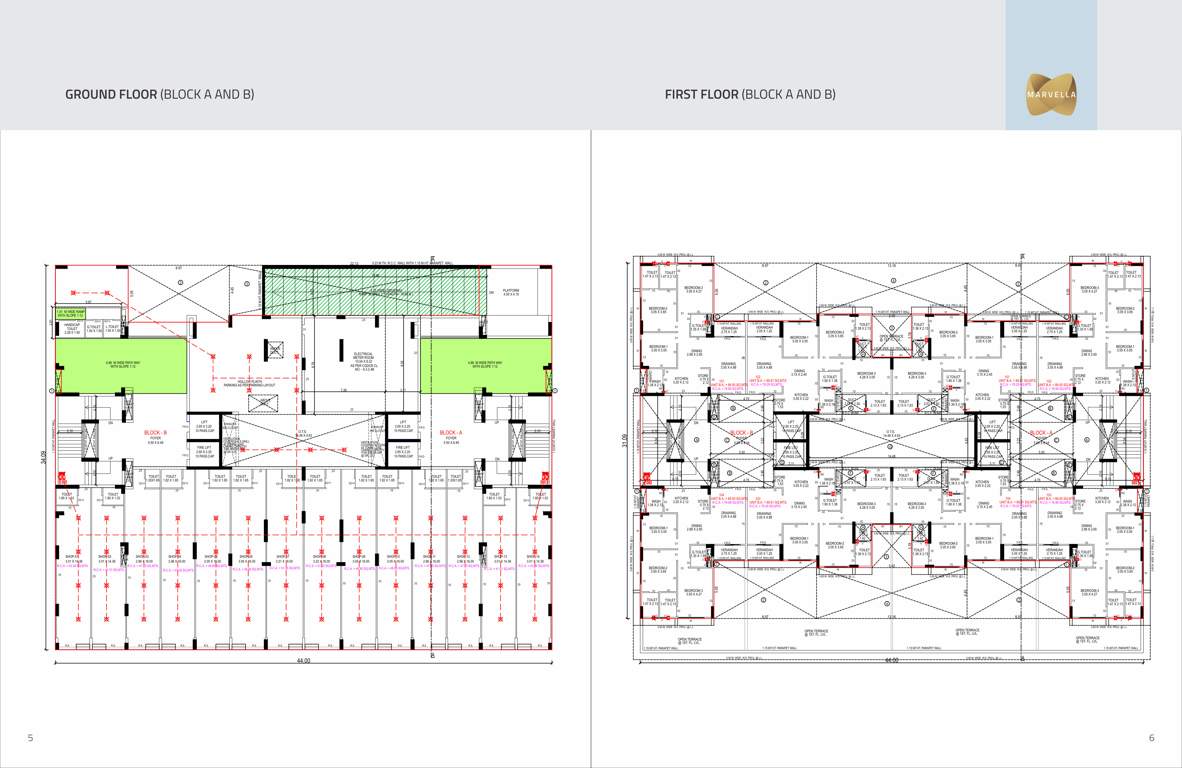  marvella Block A And B Cluster Plan from ground to 1st Floor