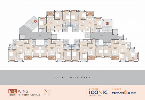  iconic Block B & C Cluster Plan for Odd Floor