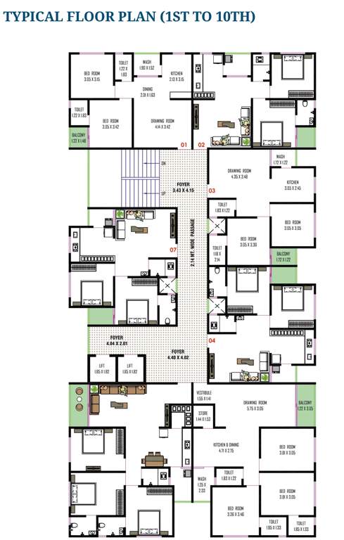  orchid sky Block C Cluster Plan from 1st to 10th Floor