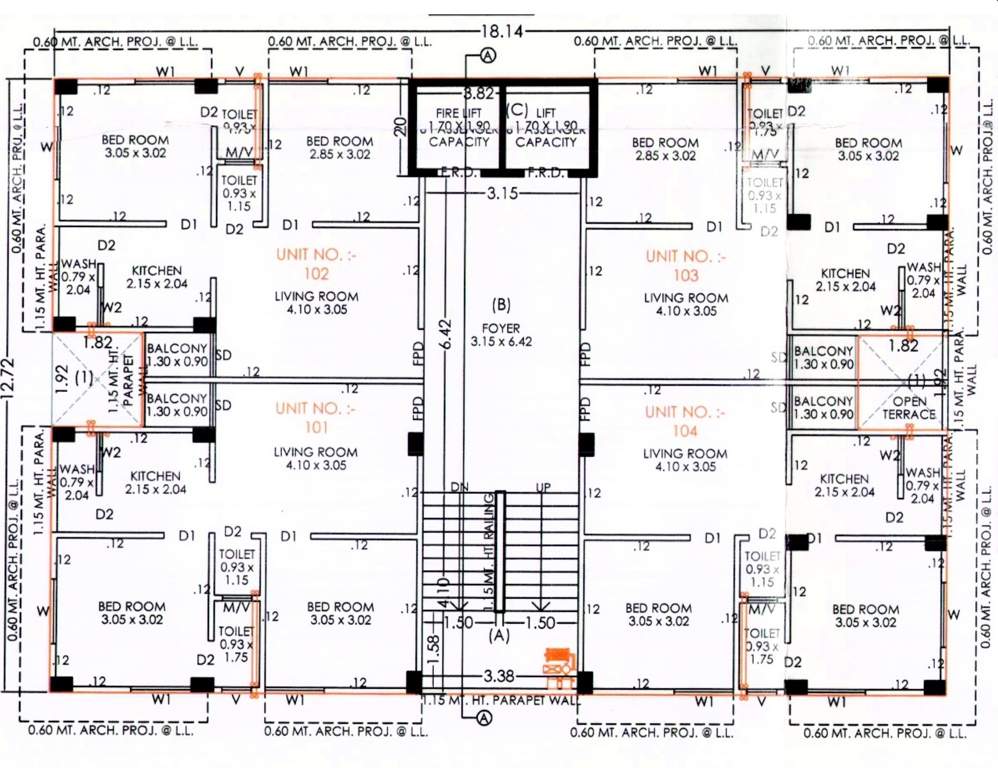  ajnesh appartment Ajnesh Appartment Cluster Plan For 1st Floor