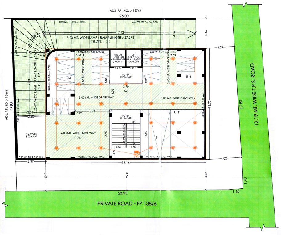  ajnesh appartment Ajnesh Appartment Cluster Plan For Basement