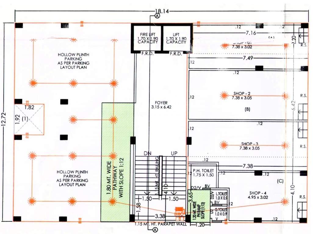  ajnesh appartment Ajnesh Appartment Cluster Plan For Ground Floor