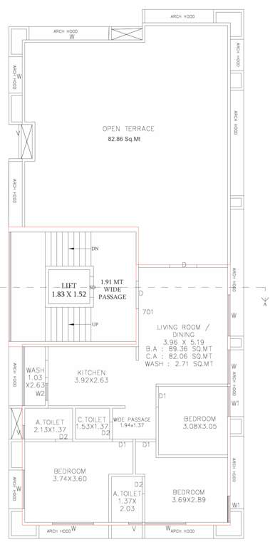  kanha laxmi narayan avenue Kanha Laxmi Narayan Avenue Cluster Plan For 7th Floor