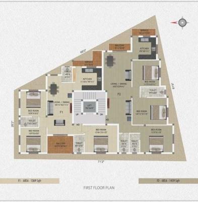  sai-shrishti-flats Sai Shrishti Flats Cluster Plan for 1st Floor