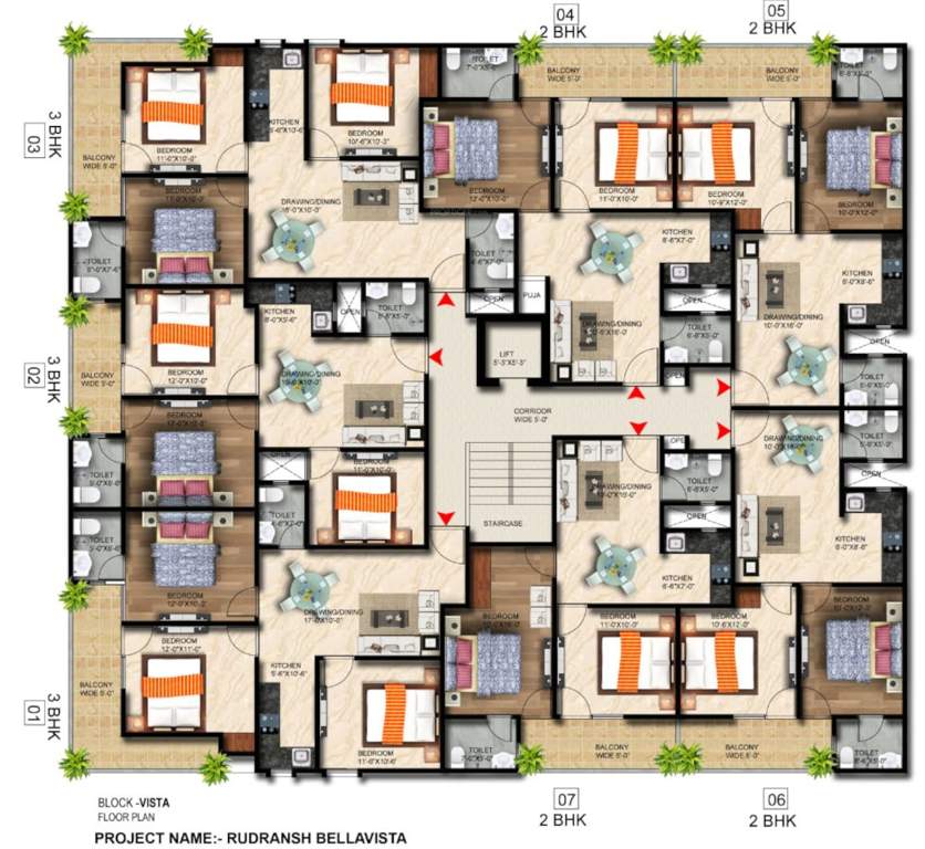  bellavista Vista Cluster Plan from 1st to 4th Floor