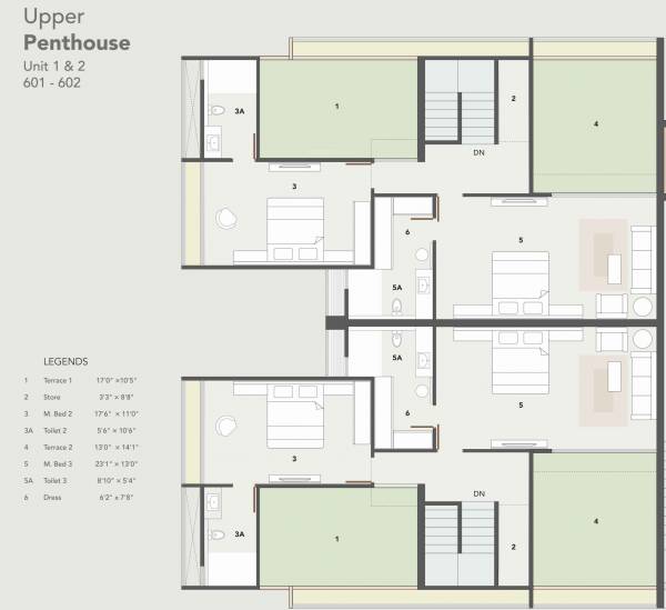  shalin-prima A, B Upper Penthouse Cluster Plan