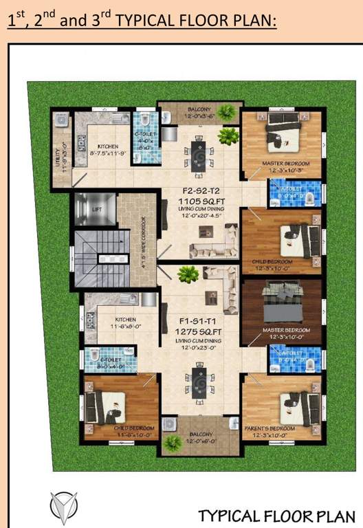  grandeur Vasiyam Grandeur Typical Cluster Plan