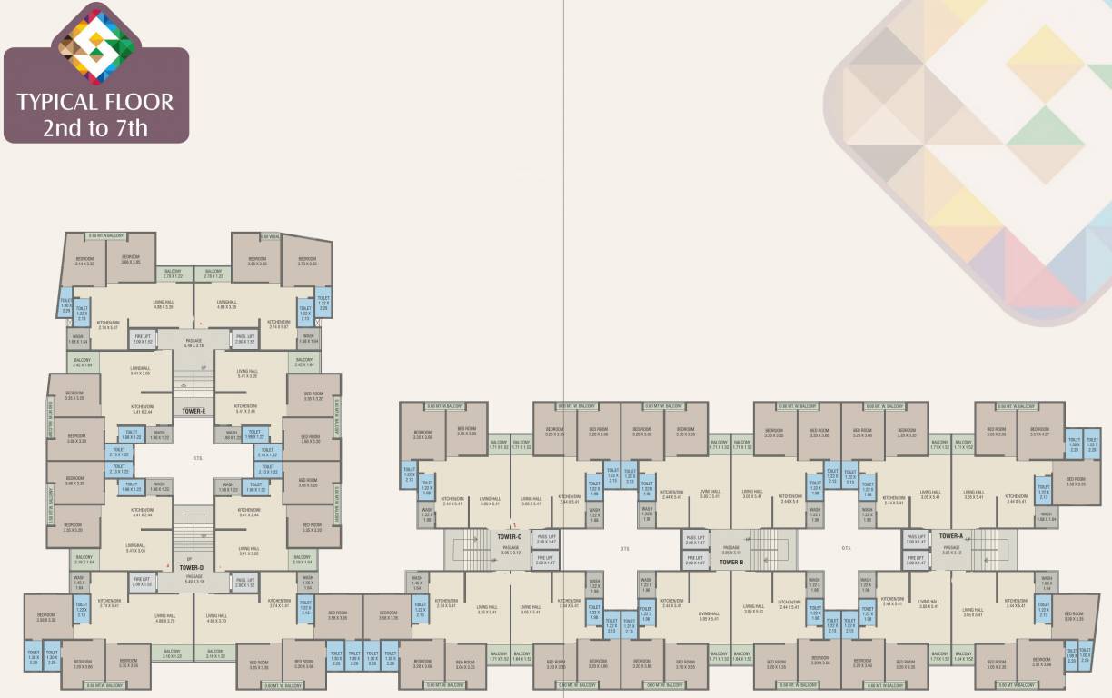  swarnim stone A To E Cluster Plan From 2nd To 7th Floor