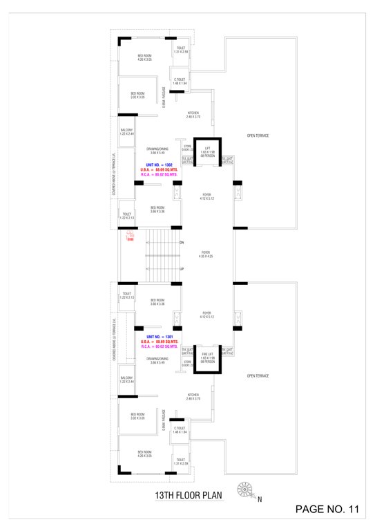  shri hari sky Shri Hari Sky Cluster Plan for 13th Floor
