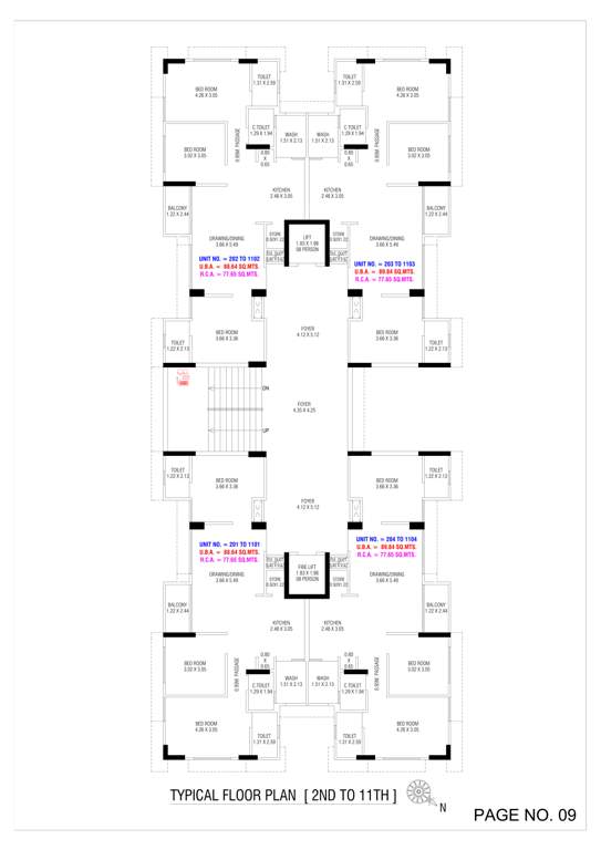  shri hari sky Shri Hari Sky Cluster Plan from 2nd to 11th Floor