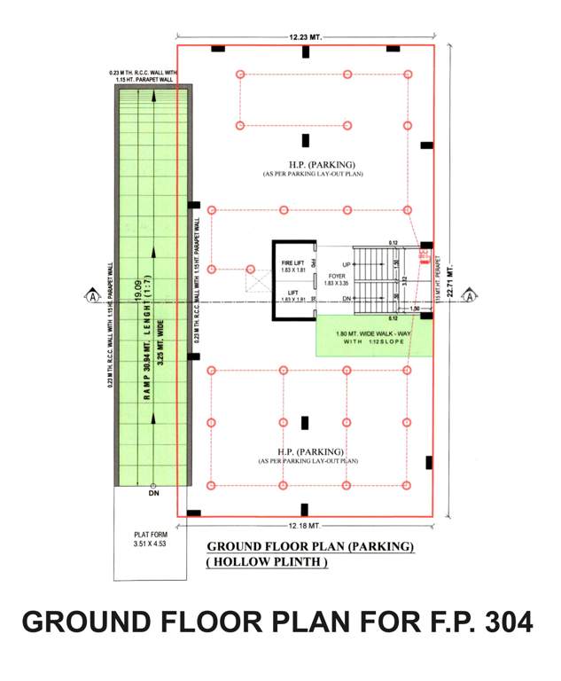  kajal blossom 2 (FP 304) Cluster Plan for ground Floor