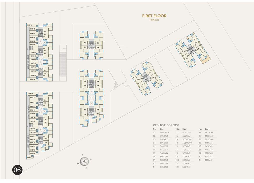 shree siddheshwar helenium Block A,B,C,D,E,F,G,H,I,J & K Cluster Plan for 1st Floor