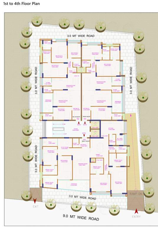  the green luxuriya The Green Luxuriya Cluster Plan From 1st To 4th Floor