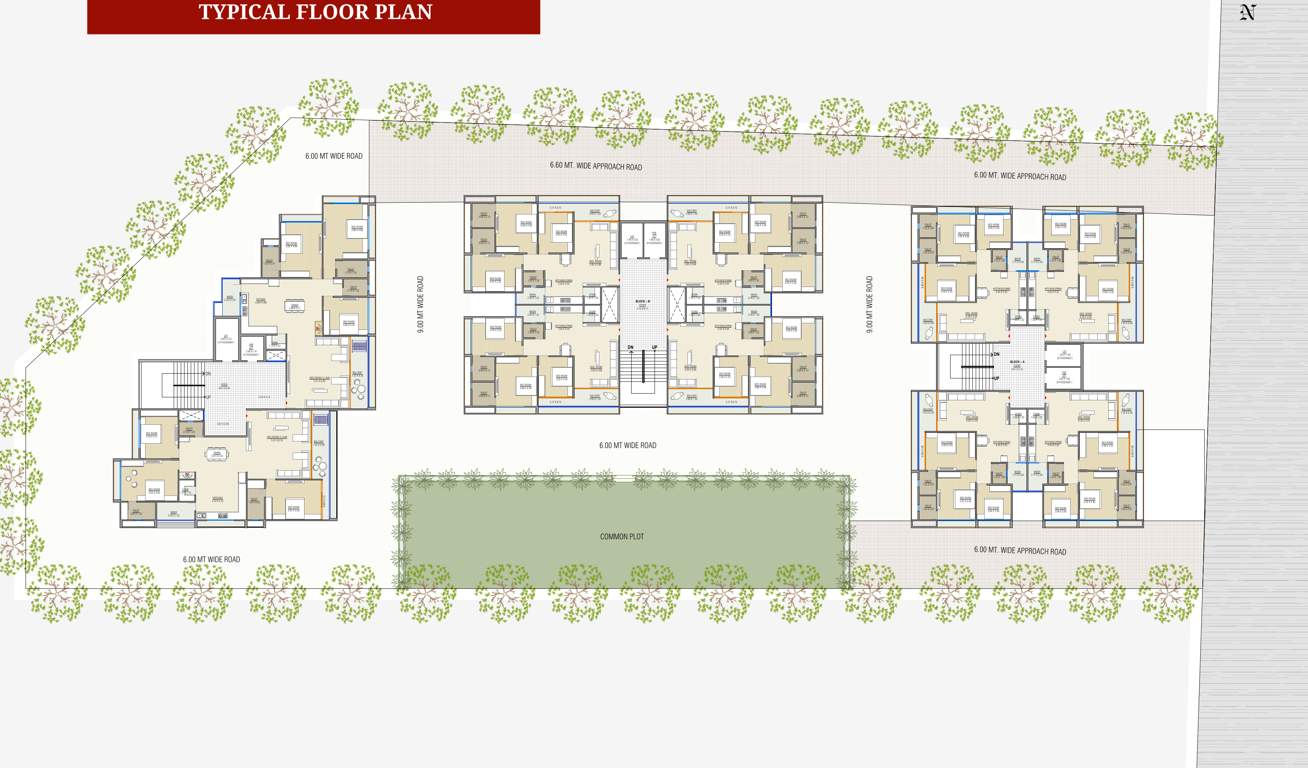  the grand serenity Block A, B And C  Cluster Plan for Typical Floor