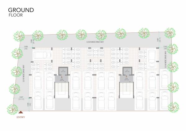  jaimini-appartment Block A & B Ground Floor Cluster Plan