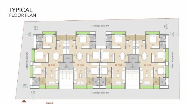  jaimini-appartment Block A & B Typical Cluster Plan