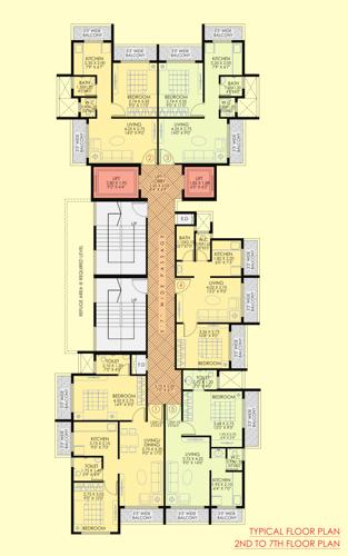  taj-elite Taj Elite Cluster Plan from 2nd to 7th Floor