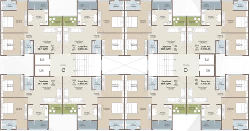  bansi-residency Tower C And Tower D Cluster Plan from 1st to 7th Floor