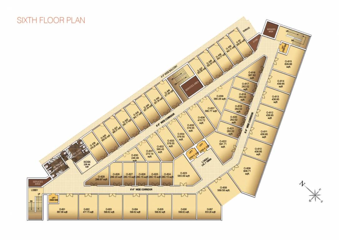  saaga castle  Cluster Plan For 6th Floor