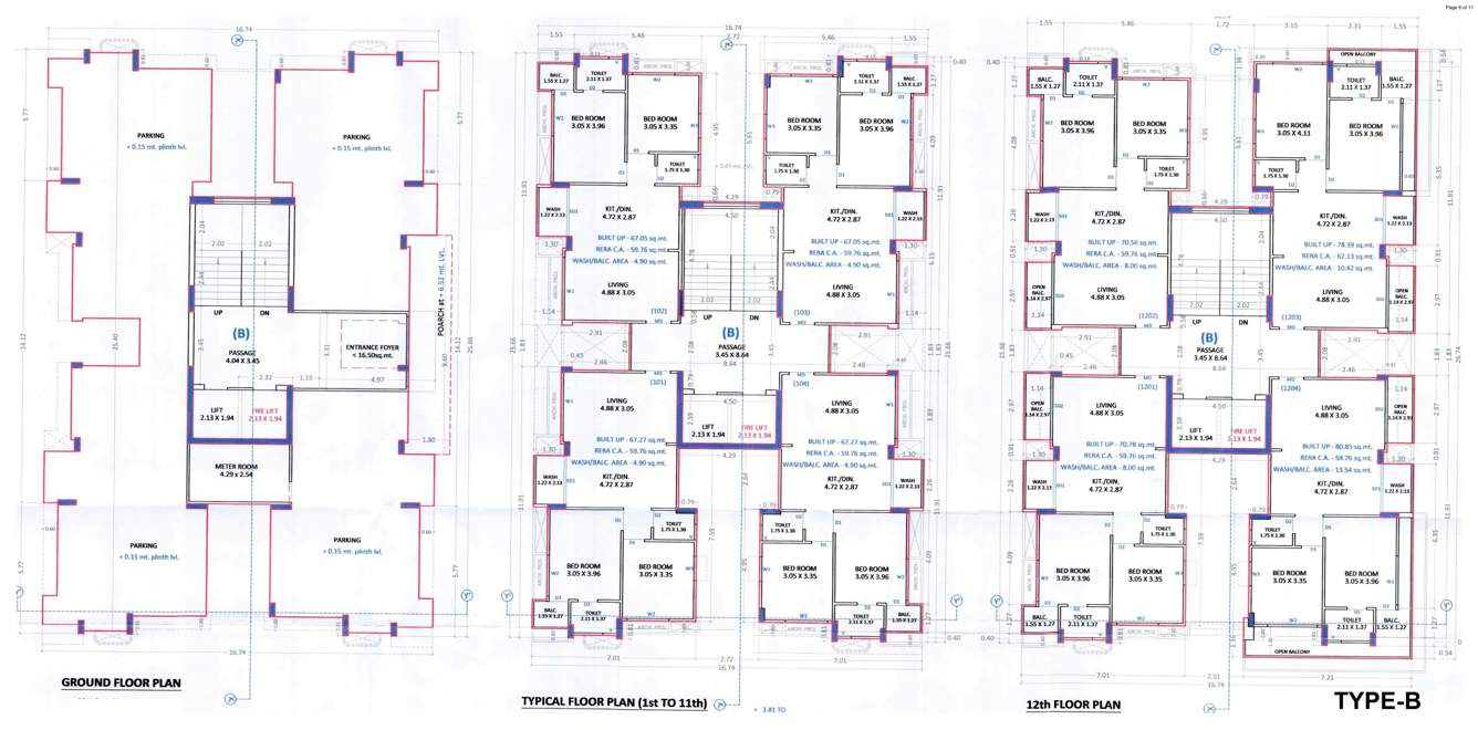  imperia Block B Cluster Plan from ground to 12th Floor