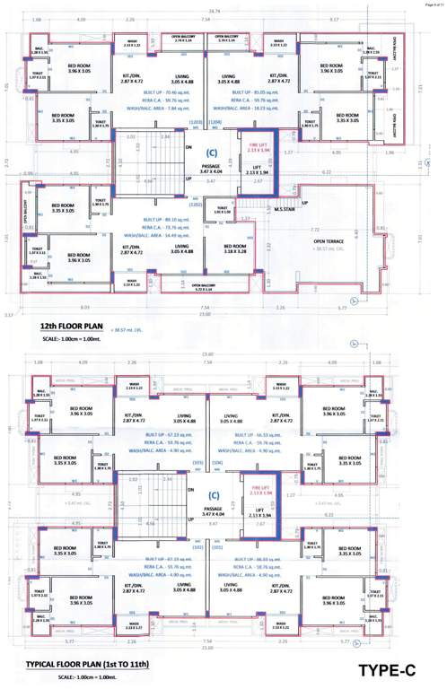  imperia Block C Cluster Plan from ground to 12th Floor