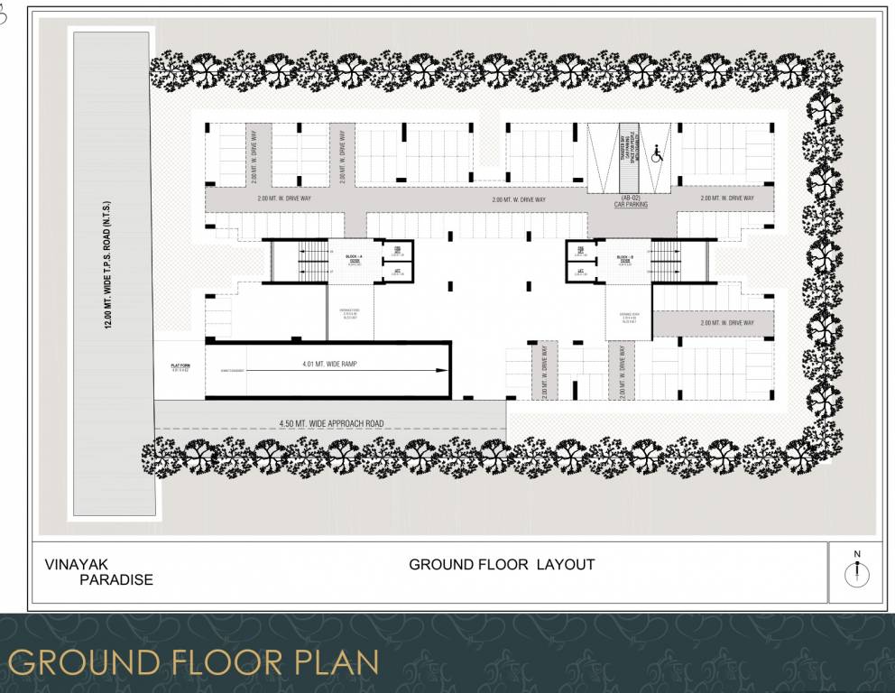  vinayak paradise Block A And Block B Cluster Plan for ground Floor