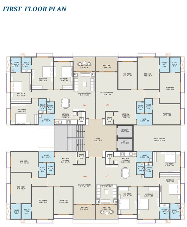  radhe atlantis Radhe Atlantis Cluster Plan for 1st Floor