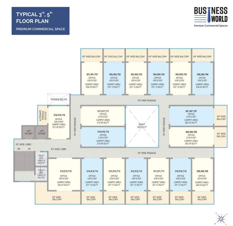  business world Business World Cluster Plan for Odd Floor