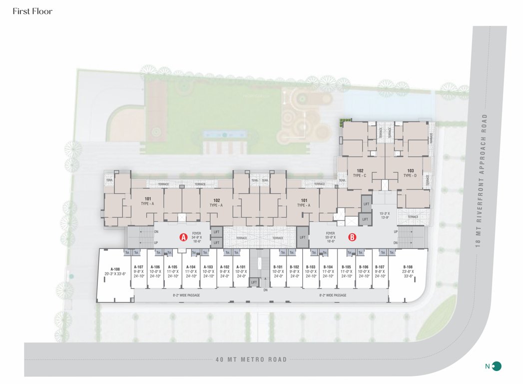  ayunam sarita Block A + B Cluster Plan For 1st Floor