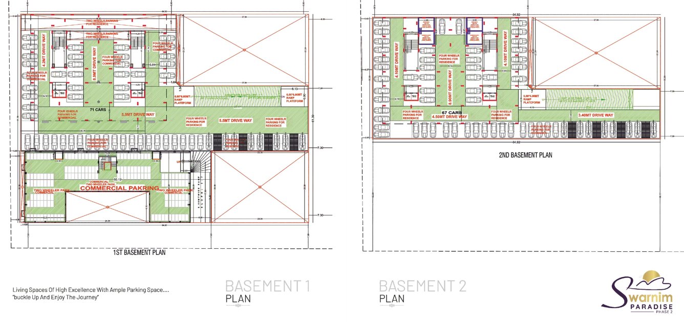  swarnim paradise phase 2 Block D And Block E Basement  Cluster Plan