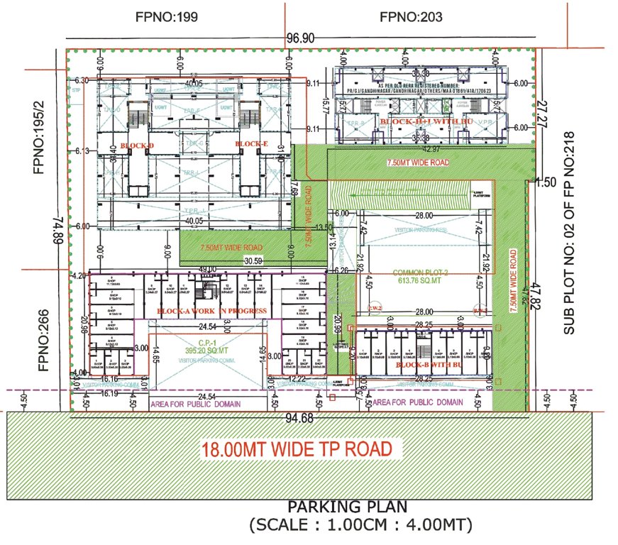  swarnim paradise phase 2 Block D  And Block E Parking Cluster Plan