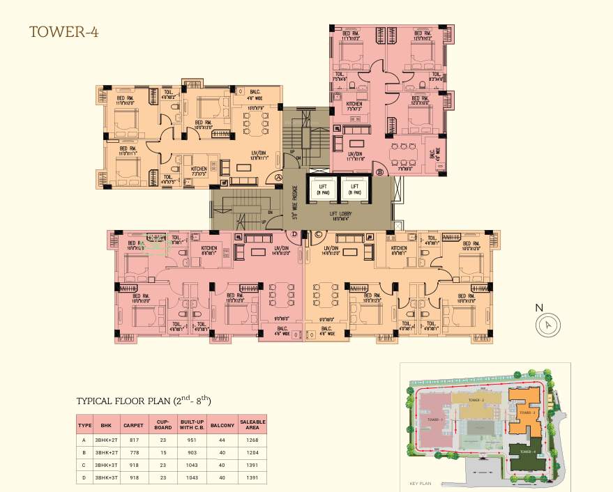  city madhyamgram Tower 4 Cluster Plan