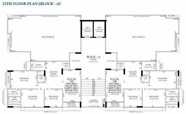  sky Block A Cluster Plan for 12th Floor