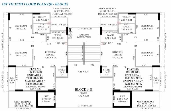  sky Block B Cluster Plan from 1st to 12th Floor