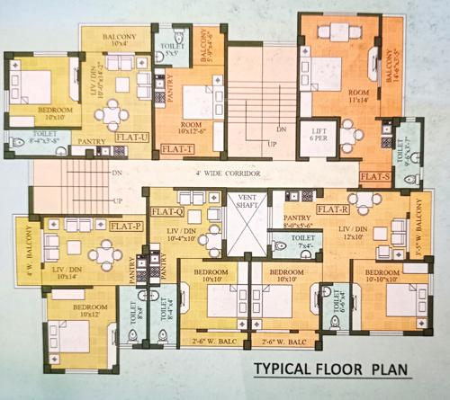  maa-tara-apartment Block 1,2,3,4,5,6,7,8 & 9 Typical Floor Cluster Plan