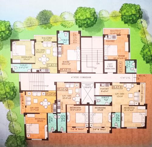  maa-tara-apartment Block 1,2,3,4,5,6,7,8 & 9 Typical Floor Cluster Plan