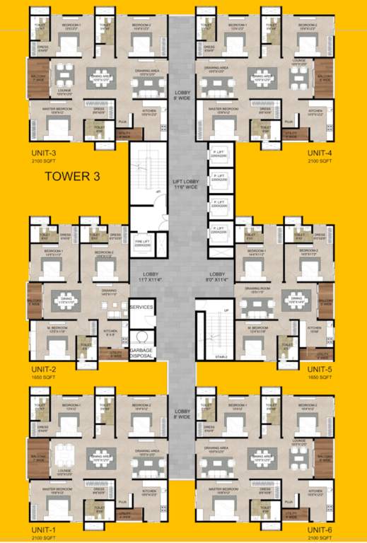 phase 2 tellapur Tower E,F,G,H & I Cluster Plan from 1st to 38th Floor