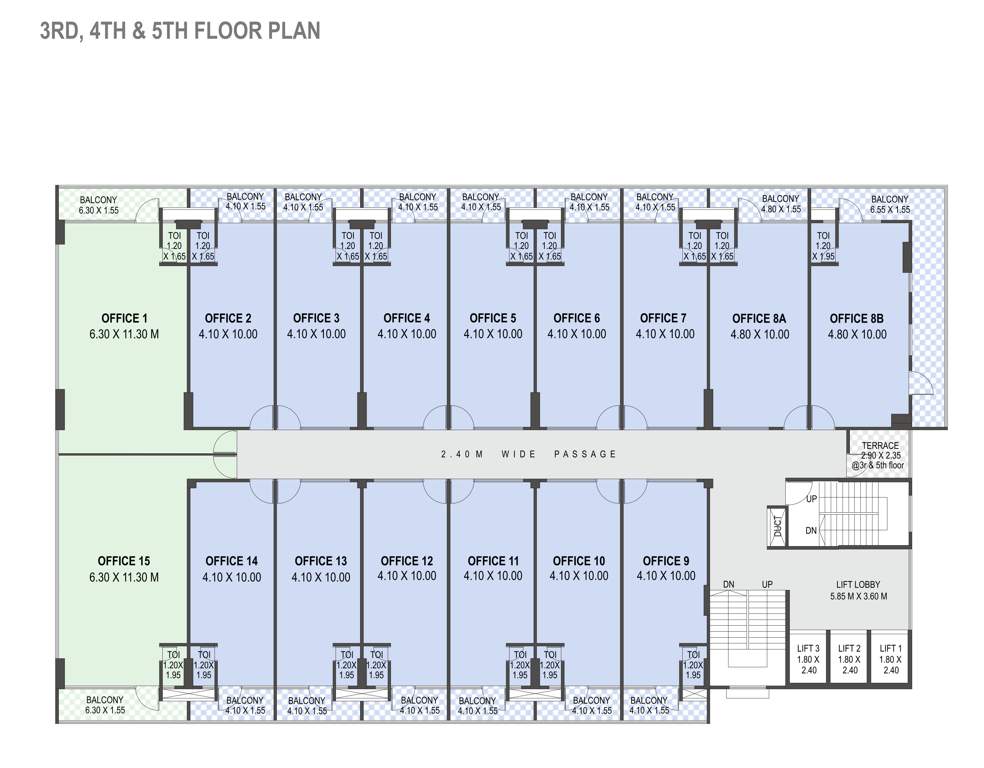  city center City Center Cluster Plan from 3rd to 5th Floor