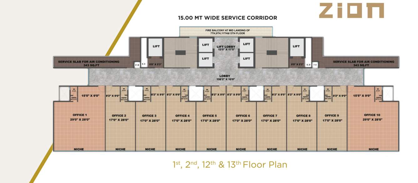  zion Zion Cluster Plan for 1, 2, 12 And 13 Floor