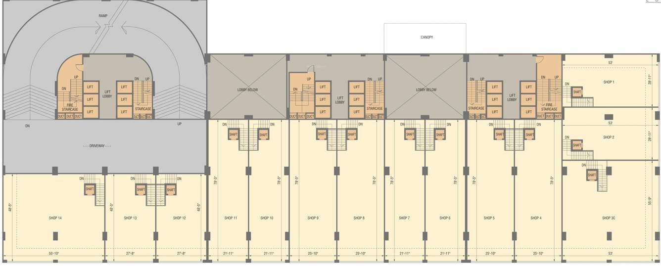  amar business zone Wing A,B,C Cluster Plan For 1st Floor